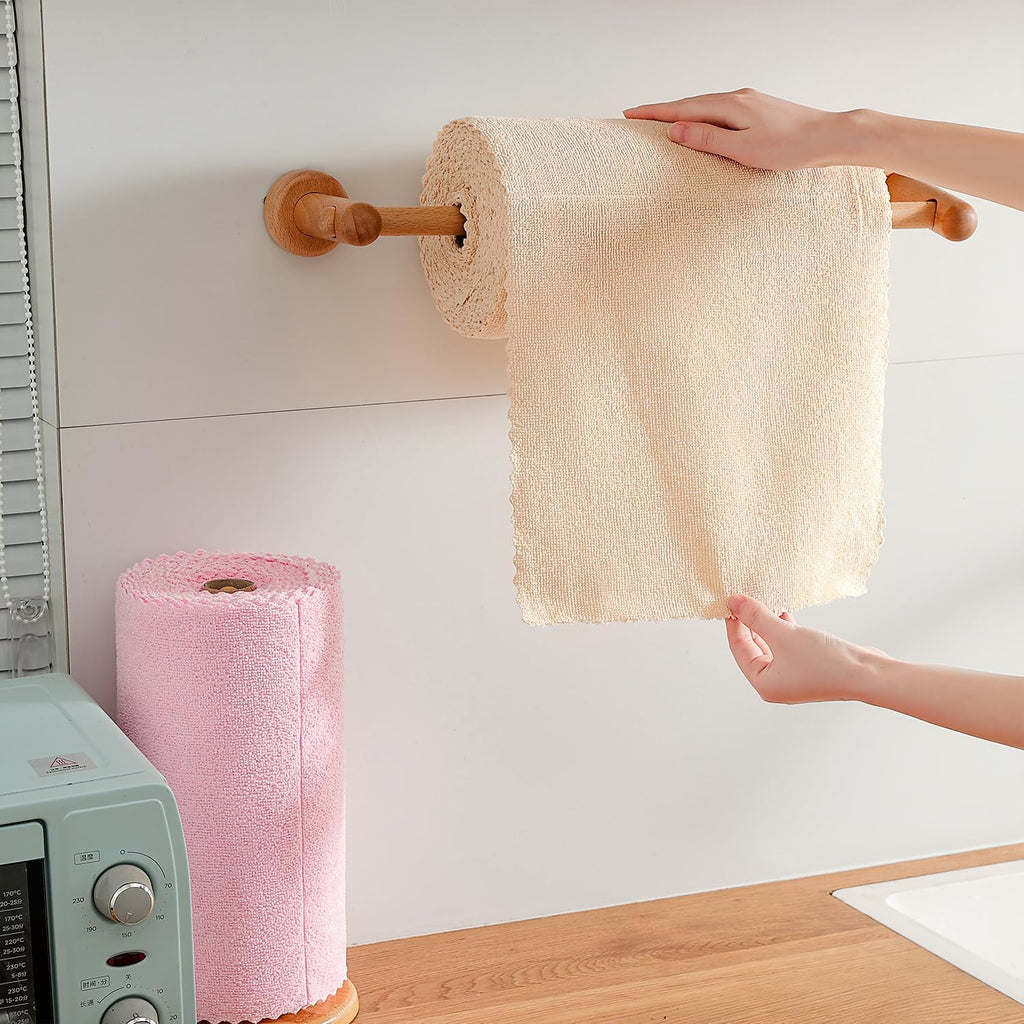 80 Pack Microfiber Cleaning Cloth Roll,Lint Free Rags & Tear Away Reusable Towels Washable Scratch,Ultra Absorbent Dish Rags(12" x 12") for Car Kitchen Home Garage-Apricot Yellow