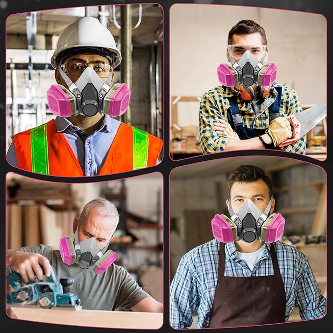 3Pair 60926 Filters, Respirator Filter 60926 Cartridges Against Organic Vapor, Acid Gases, Ammonia Methylamine, Formaldehyde, Dust Used in 6200 6502 6800 Series Respirator Mask