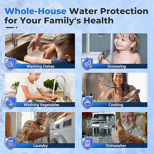 iSpring PFAS & Heavy Metals Whole House Water Filter System, SGS-Tested to Reduce Up to 99% PFOA & PFOS 3-Stage Filtration Removes Sediment, Lead, 20” x 4.5” Filters 1” Inlet/Outlet Model: WGB32B-PFKS