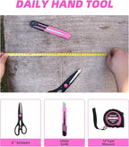 Tool Set Pink-40 Piece - General Household Hand Tool Kit with Plastic Toolbox Storage Case(Pink)