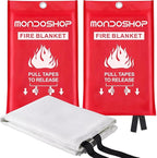 Mondoshop Fire Blankets Emergency for Kitchen Home - Emergency Fire Retardant Blanket for Home Fireproof Blanket for Camping, Grill, Car, Office, Warehouse, School, Picnic, Fireplace