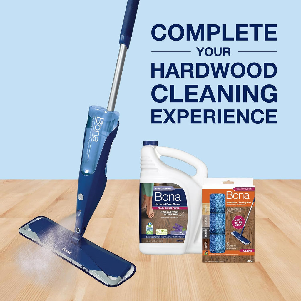 Bona Hardwood Floor Cleaner Refill - 64 fl oz - Lavender Thyme - Refill Spray Mops and Spray Bottles - Residue-Free Floor Cleaning Solution for Hardwood Floors