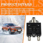 HUWREW 18 Amp Push Button Circuit Breaker 125-250V AC 50V DC L1 Series Manual Reset Thermal Circuit Breaker 18A Thermal Overload Protector (Pack of 2)