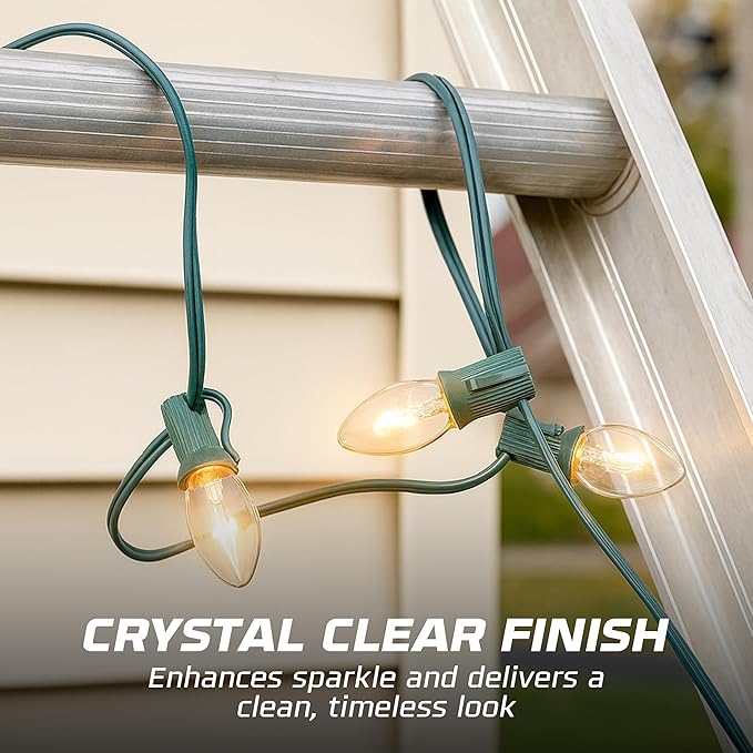 OHLECTRIC Night Light Bulbs (24 Pack – Clear), 7 Watt Mini Bulbs – E12 Candelabra Base, Non-Dimmable, 120 Volts – C7 Night Light Lamp Replacement Bulb for Salt Lamps, Window Candles, Holiday Decor