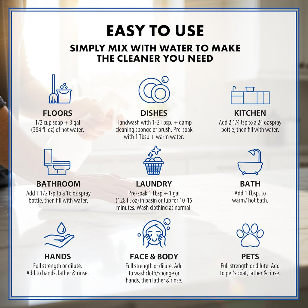 HARRIS Multi-Purpose Pure Liquid Castile Soap for Home Cleaning, Multi-Purpose Cleaner, For Dish Soap, Laundry Detergent, Kitchen and Bathroom Surfaces, Kids Rooms, Scented with Peppermint Oil, 64 Oz