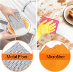 Non Scratch Wire Dishcloth Dishwashing Rag Set 20PCS - Home Essentials Microfiber Cleaning Cloth Absorbent Cleaning Rags, Reusable Soft Kitchen Towels,Multipurpose Metal Dish Cloth