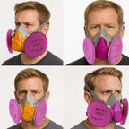 RANKSING Respirator Mask with Filters and Glasses to Against Dust Gases Fumes in Painting Spraying Sanding Orange/Pink