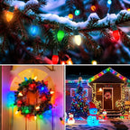 25FT C7 Christmas Decorations Lights, Vintage Christmas Lights String, Multicolor Christmas Tree Lights, Xmas Light for Outdoor Indoor Holiday Decorations with 27 Colorful Ceramic Bulbs (2 Spare Bulb)
