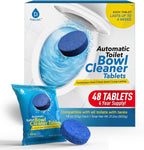Automatic Toilet Bowl Cleaner Tablets Blue Gel Toilet Tank Cleaners, Septic-Safe Hard Water Ring Stain Remover, Smell Eliminator Heavy Duty Toilet Cleaning & Deodorizer, Fresh Scent - 48 Tabs
