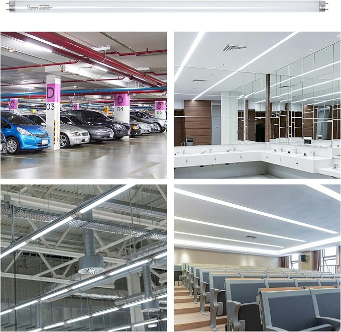 F32T8/865 Fluorescent Light Bulb, 48 Inch, 32 Watts, 6500K Daylight, 2800 Lumens, G13 Bi-Pin Base, 4FT T8 Fluorescent Tube Light Bulbs - 5 Pack