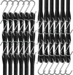 Bungee Cords with Hooks 21" 50 Pack, Heavy Long Duty Rubber Tarp Straps with Crimped S Hooks for Securing Cargo, Tarps in Extreme Weather, Max Stretch 1.5X & Max Load Capacity 185 LBS