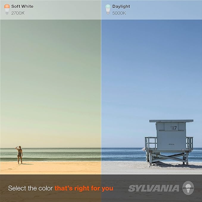 SYLVANIA LED TruWave Natural Series A19 Light Bulb, 40W Equivalent, Efficient 5.5W, Dimmable, 450 Lumens (40805), Soft White ( 6 Count )