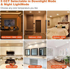 ZYC Canless LED Recessed Lighting 6 Inch 6 Pack 5CCT Ultra-Thin Recessed Downlight Lights with Night Light Mode, 12W 1100LM Dimmable Retrofit Wafer Recessed Ceiling Light, 1800K to 5000K ETL&FCC