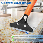 Razor Blade Floor Scraper with Long Handle, 4 Inch Floor Scraper Tools Heavy Duty with 10PCS Extra Metal Blades,Paint Scrapers for Cleaning Wall Glass Floor Paint Gum Stains Stickers Linoleum