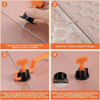 Tile Leveling System Kit 100 Pack T Type Tile Leveling Reusable Tile Installation Tool Kit for Stone Ceramic Stone Installation (100pcs Leveler Clip)