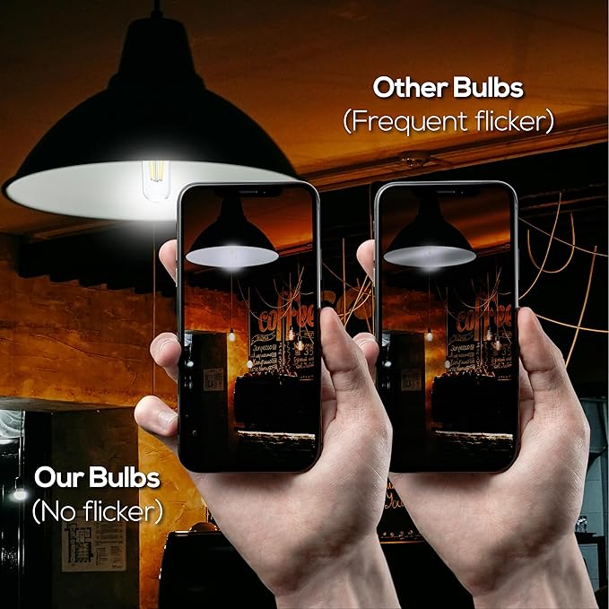 6 Pack T10 Tube Light Bulb,LED Edison Bulbs Warm White 2700K,E26 Base,4W Vintage Bulb 40 Watt Equivalent,Dimmable for Desk Lamp,Curio Cabinet,Chandeliers,Pendant Light