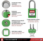 TRADESAFE Lockout Tagout Locks Set - 10 Green Keyed Alike Padlocks, 2 Keys Per Lock, OSHA Compliant Loto Locks for Lock Out Tag Out Stations, Premium Grade
