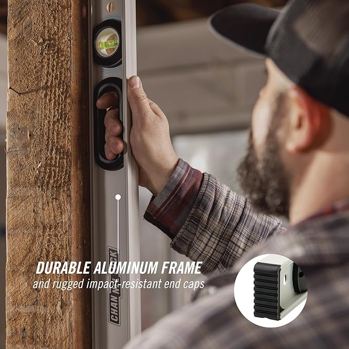 CHANNELLOCK 72-Inch, Professional-Grade Aluminum I-Beam Level with 3 Vials, 5100-0072