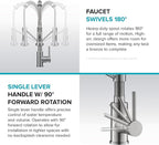 KRAUS Bolden Commercial Style 2-Function Single Handle Pull Down Kitchen Faucet in Spot-Free Brushed Brass, KPF-1610BB