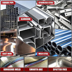 AWT Simplified Aluminum 160A MIG Welder,6 in 1 Gas MIG/Gasless Flux Core MIG/Stick/Lift TIG/Aluminum MIG Welding Machine, 110/220V Dual Voltage,Multi-Process Welding Machine