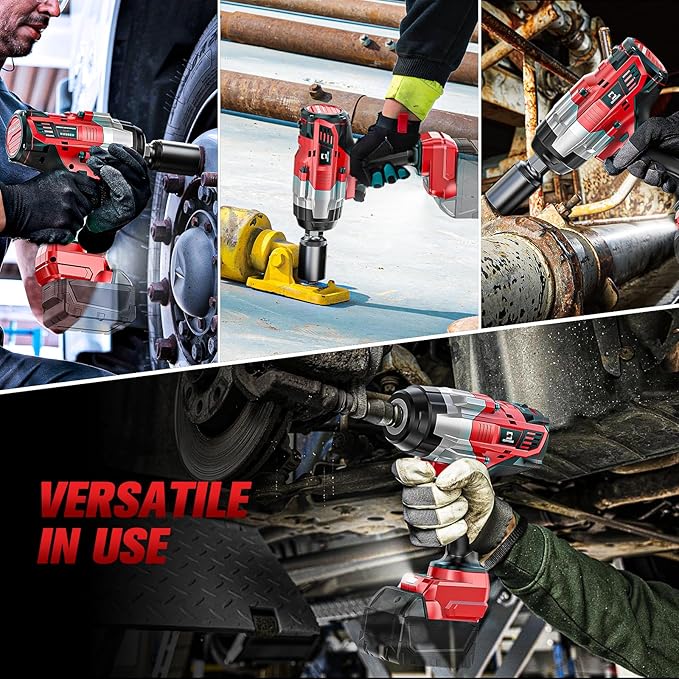 Cordless Impact Wrench 1/2 inch Compatible with Milwaukee 18V Battery: 1700FT-LBS High Torque Impact Wrench Heavy Duty Tool - Brushless Electric Impact Gun Includes LED Work Light - Bare Tool Only