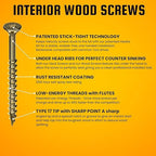 Velocity Interior 2 3/4 Inch Wood Screws Contractor Pack (Size #10, 219 Pcs) – Self Tapping Screws with Phillips Bits, Stick Tight Technology, Carbon Steel with Zinc Plating, Durable Storage Organizer