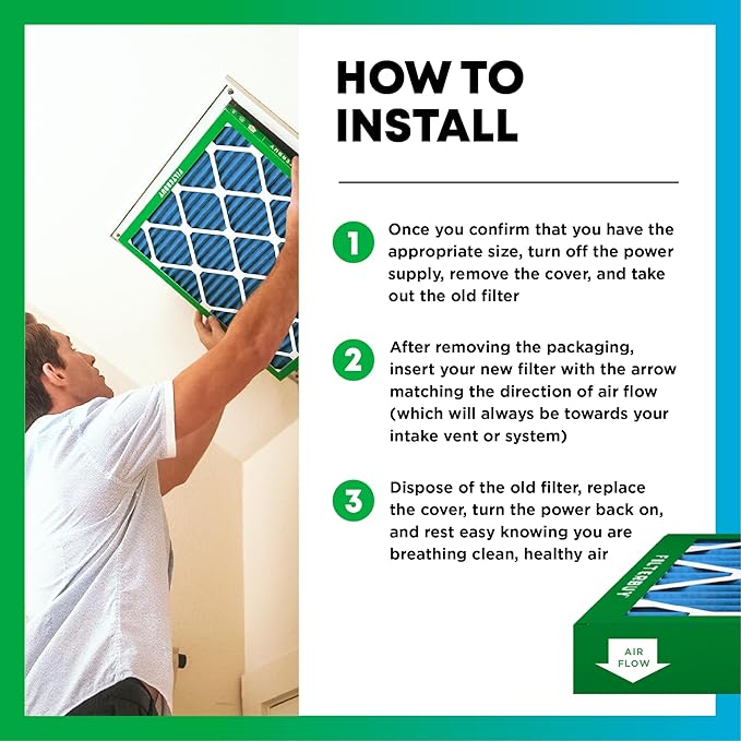 Filterbuy 16x25x4 Air Filter MERV 13 (MPR 1900) Health Defense Replacement (4-Pack), Electrostatic Pleated HVAC AC Furnace Filters, Made in USA (Actual Size: 15.50 x 24.50 x 3.63)