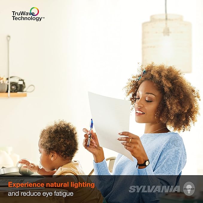 Sylvania LED TruWave Natural Series A19 Light Bulb, 100W Equivalent, Efficient 15W, 1600 Lumens, Medium Base, Dimmable, Clear, 2700K, Soft White - 1 Pack (42303)