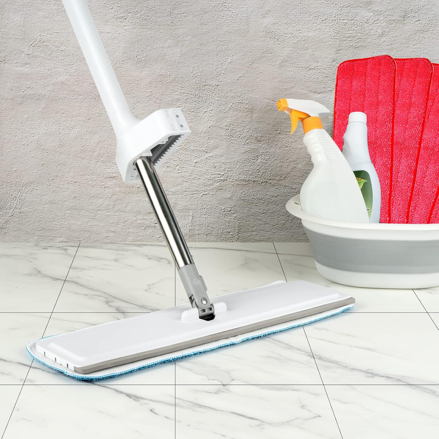 Microfiber Mop Pads, 18x 6 Inch Reusable and Washable Spray Mop Pads, Wet and Dry Household Mop Pad Replacement, Set of 12(Red)