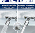 Frizzlife Water Filter for Sink Faucet Extender Aerator, 9pcs Filter Reduce 99% Chlorine, 1080° Rotating Brass Swivel Aerator, 2 Modes Attachment Faucet Filter for Skin/Kitchen/Bathroom Sink, FF1080