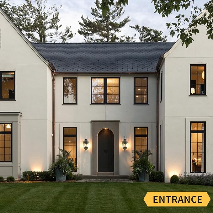 Darkaway Outdoor Wall Light, 22.6inch Large Outside Wall Sconce Light Anti-Rust Waterproof Aluminum with Water Ripple Glass for Patio Yard Doorway Garage