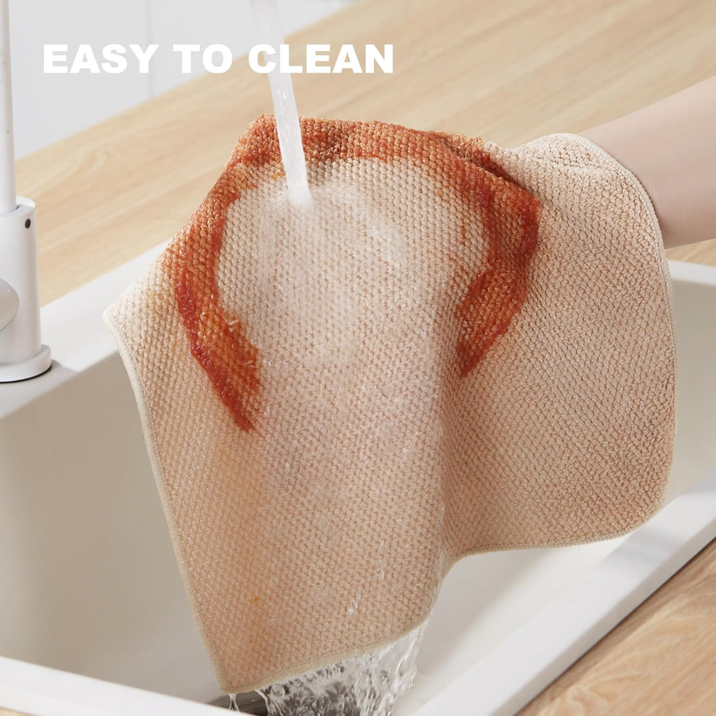 JOYMOOP Microfiber Cleaning Cloth, Soft Absorbent Cloth, Multi-Purpose Cleaning Cloth, Highly Absorbent Cleaning Rags, Lint-Free, Streak-Free Cleaning Cloths for Kitchen Home Office-3Pcs