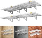 4Pack 2x3ft Adjustable Metal Garage Wall Shelving Heavy Duty Garage Storage Shelf Wall Mounted White