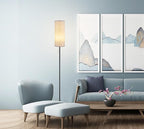 Floor Lamp for Living Room, Modern Standing Lamps with Lampshade, Minimalist Tall Lamp with Chain Switch for Living Room, LED Bulb Included (Gray Shade)