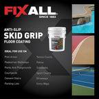 FIXALL Skid Grip Anti-Slip Coating, 5 Gallons, Camel, Exceeds ADA Standards, Ideal for Safety Areas, Slip-Resistant Pavement, Cement & Concrete Paint