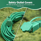 50FT Outdoor Extension Extension Cord for Halloween Christmas Inflatables with Multiple Outlets Green Electrical Cord with Multiple Plugs Outdoor Christmas Blow Up Decorations Light Extension Cords