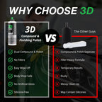 3D One Car Scratch & Swirl Remover Hybrid Rubbing Compound & Polish Buffing Compound for True Paint Correction 32oz Made in USA