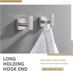 Angle Simple Bathroom Towel Hook 2 Pack, SUS304 Stainless Steel Bath Robe Holder, Modern Coat Hook Wall Mounted, Brushed Nickel