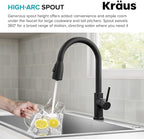 KRAUS Coda 2-Function Single Handle Pull Down Kitchen Faucet in Matte Black, KPF-1626MB