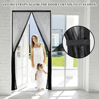 Magnetic Screen Door - Self Sealing, Heavy Duty, Hands Free Mesh Partition Keeps Bugs Out Let Breeze in- Pet and Kid Friendly - Keep Open Feature - Fit Door Size 36 x 80 Inch