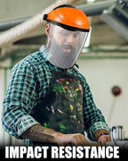 4 Pcs Safety Face Shield for Grinding and Cutting, Full Impact Resistant Face Shield Mask for Work Chemical Woodworking (Orange)