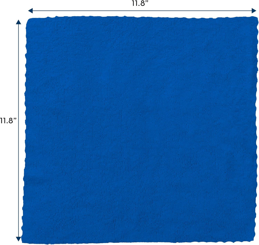 S&T INC. 50 Pack Microfiber Cleaning Cloth with Box, Bulk Towels for Home, Reusable Microfiber Towels for Cars, Cleaning Rags, Blue, 11.8 Inches x 11.8 Inches, 50 Count