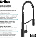 KRAUS Oletto 2-in-1 Commercial Style Pull-Down Single Handle Water Filter Kitchen Faucet for Reverse Osmosis or Water Filtration System in Matte Black, KFF-2631MB