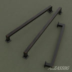 Alzassbg 10 Pack Oil Rubbed Bronze Cabinet Pulls, 3 Inch(76mm) Hole Centers Cabinet Handles Square Kitchen Hardware for Cabinets AL3046ORB