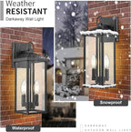 Darkaway Outdoor Wall Lights for House, Exterior Lighting Fixtures Wall Mount Porch Lights Waterproof Outdoor Sconce Lights with Clear Glass for Patio Hallway Garage E12 Socket