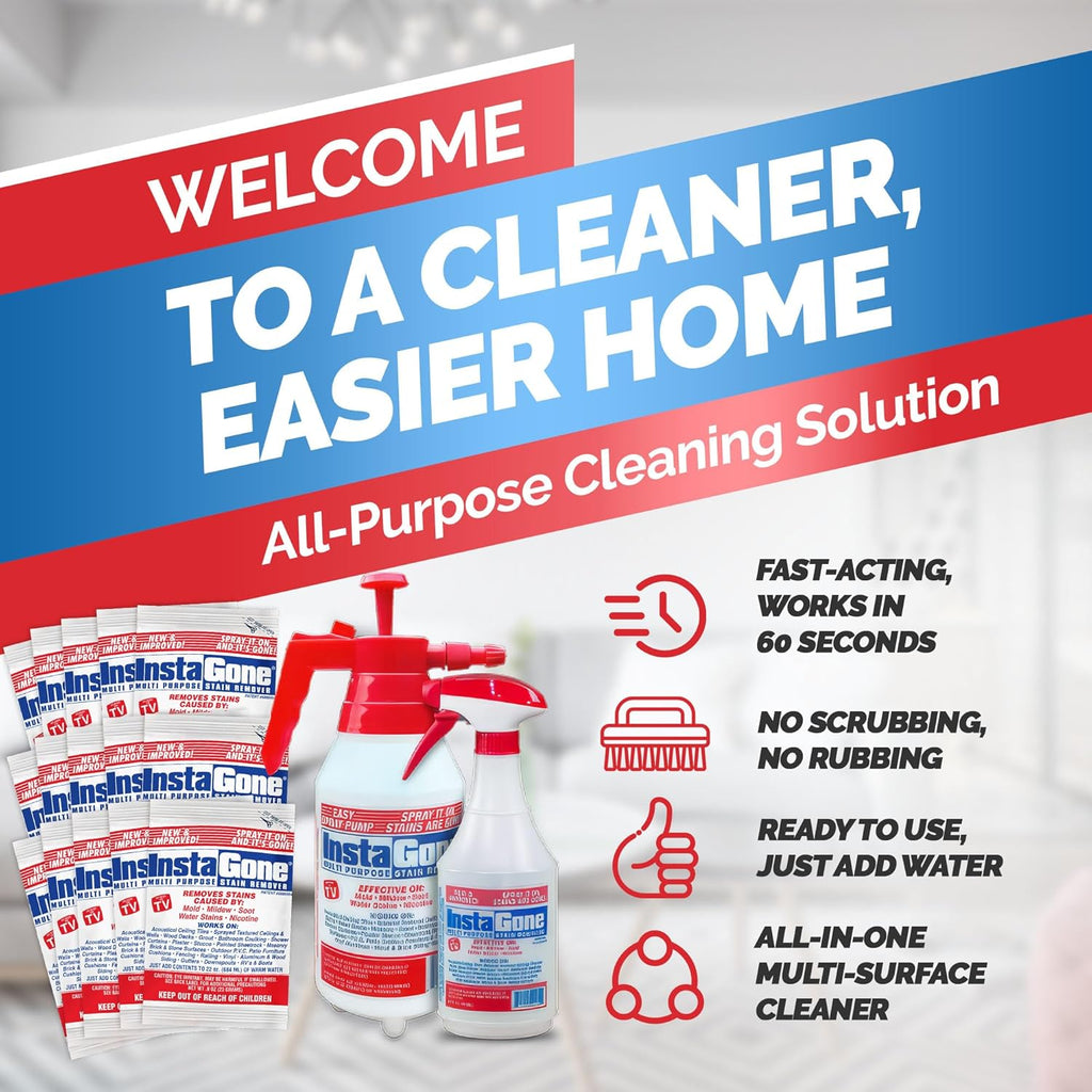Cleaning Supplies, All Purpose Cleaner, 24oz, Spray Bottle, and 48oz Pump Bottle, with 0.8oz 15 pcs Refill Packs, Household Items, Household Cleaning, Multipurpose Cleaner, Stain Remover