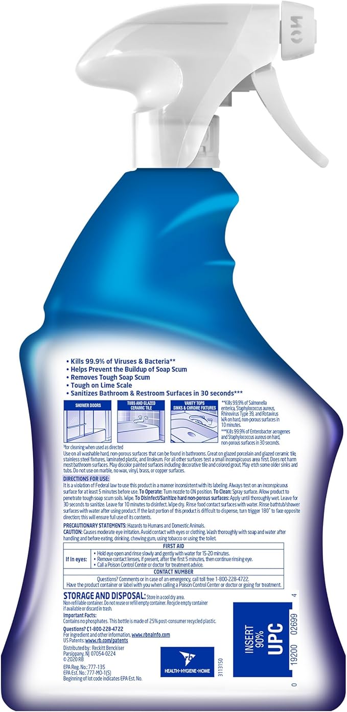 Lysol All Purpose Cleaner Spray, Multi-Purpose Disinfecting Spray & Bathroom Cleaner, Lemon Breeze + Island Breeze Scent, 32 Fl Oz (Pack of 3)