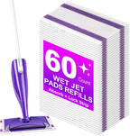 60Pack Mopping Pad Refill for swiffer Wetjet Mop Compatible with swiffer Wet Pads Refill Replacement for swiffer Wet Jet Pads Disposable Multi Surface Floor Mop Pads, Thickness & Absorbent