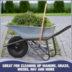 Lasnten Manure Fork Replacement Head, 18 Tines Pitchfork Head with Screws and Nuts, Horse Manure Rake for Picking up Grass and Hay (Navy,2 Pcs)