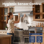 Range hood 36 inch,Stove Hood with Dual Motor 900 CFM,Vent Hood with 1.5 Sones Whisper-Quiet,Kitchen Exhaust Range Hood for Large Kitchen,GU10 LED Lights & Full-Sealed Cavity